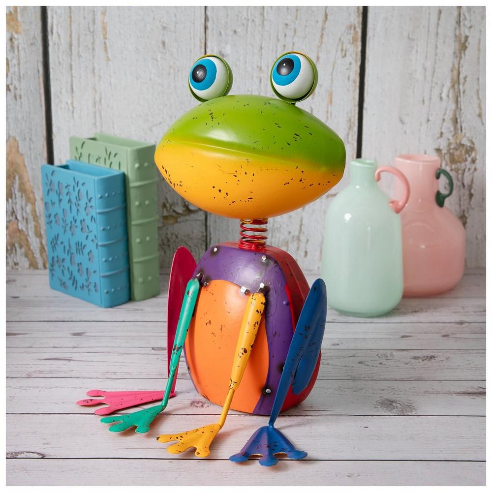 Multi-Color Distressed Wobble Head Metal Frog | Hobby Lobby | 5608252