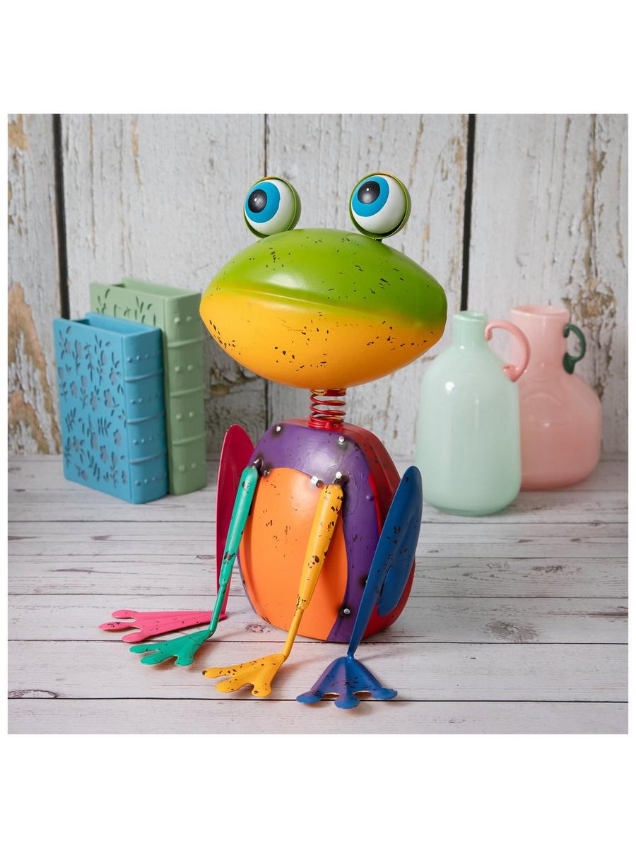Multi-Color Distressed Wobble Head Metal Frog | Hobby Lobby | 5608252