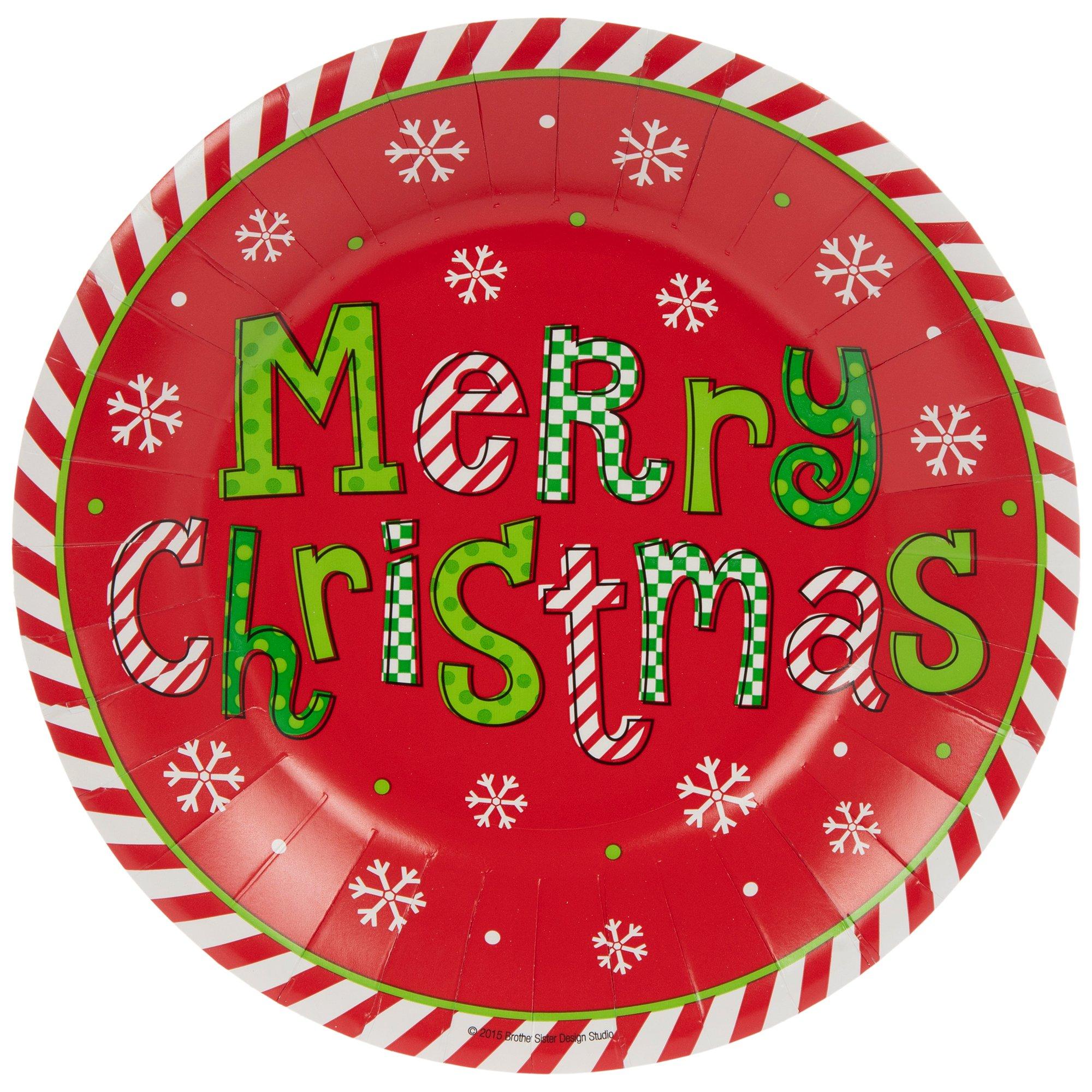 Merry Christmas Paper Plates small size view 1