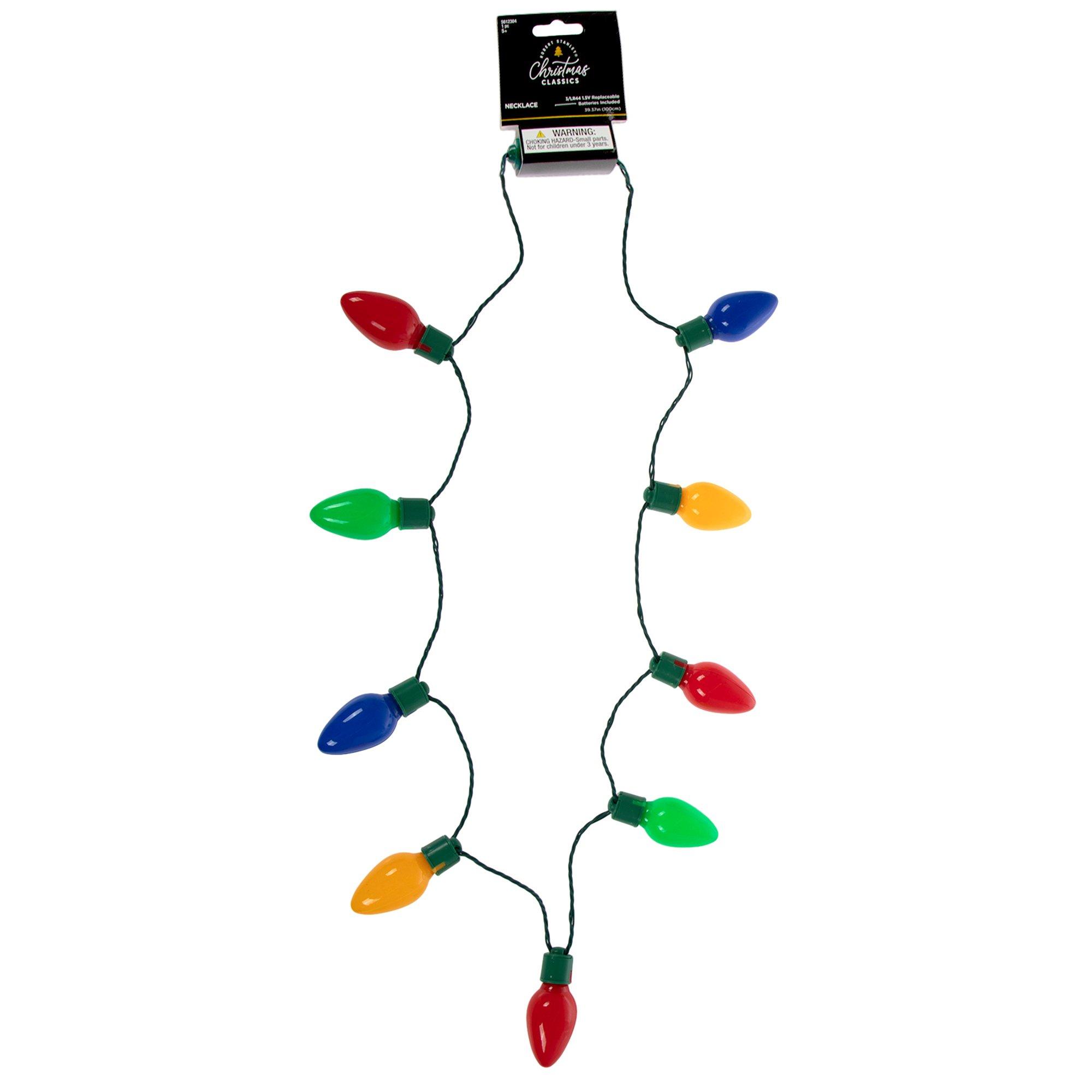 Light Up Christmas Bulbs Necklace view 1
