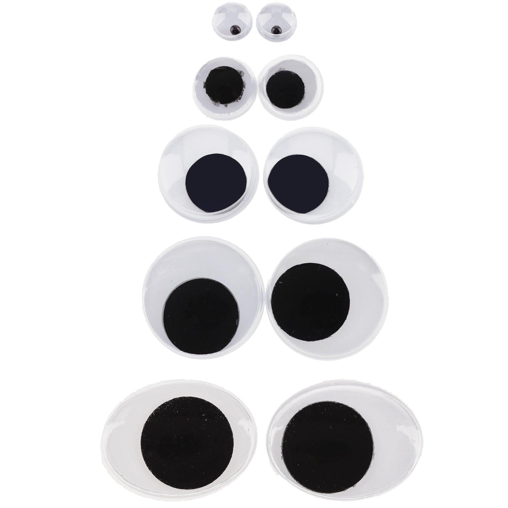 Googly Eyes Wiggle Eyes Isolated On Black And White Display Stock