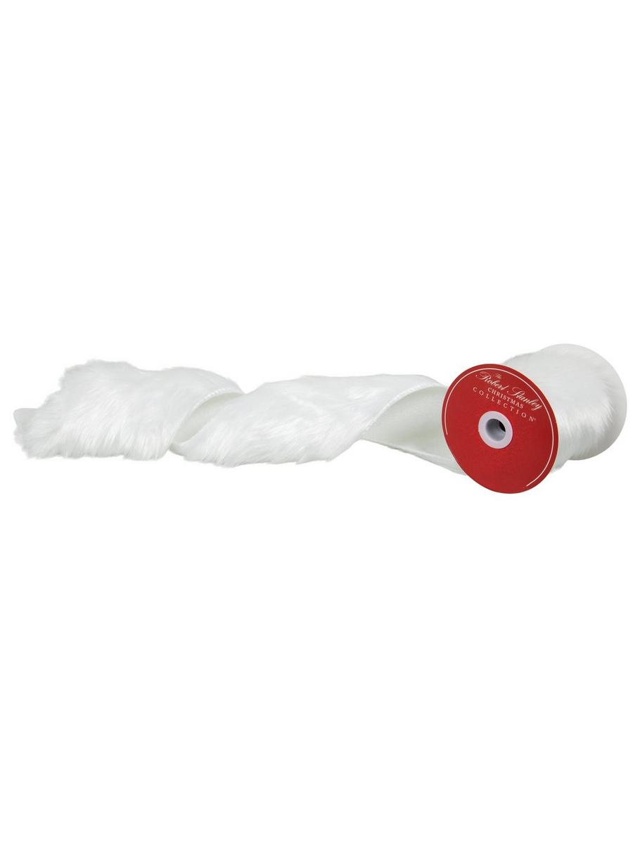 White Faux Fur Trim - 4 1/8