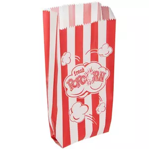 Red & White Striped Popcorn Bags