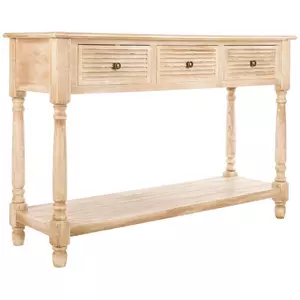 White Stone Wood Console Table