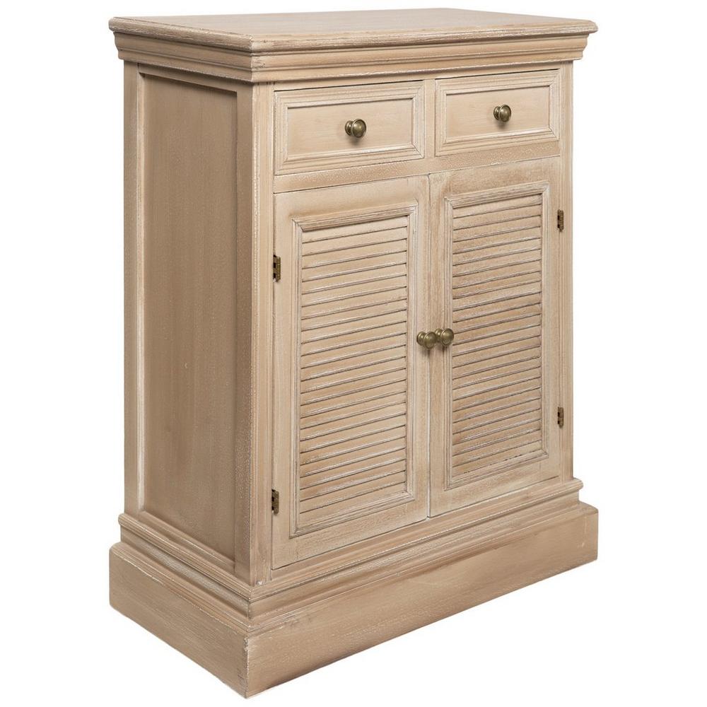 White Stone Wood Cabinet