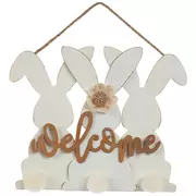 Welcome Rabbits Wood Wall Decor
