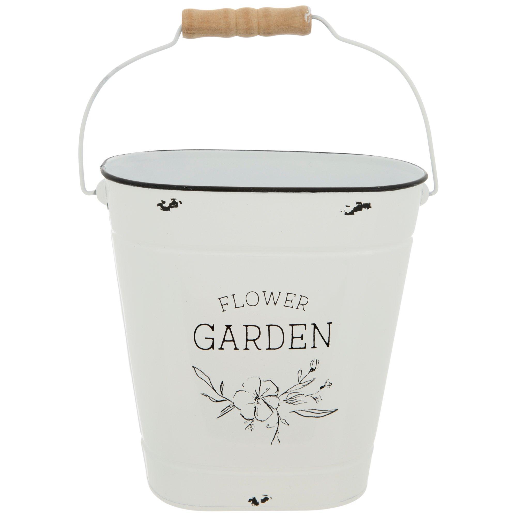 Flower Garden Metal Bucket