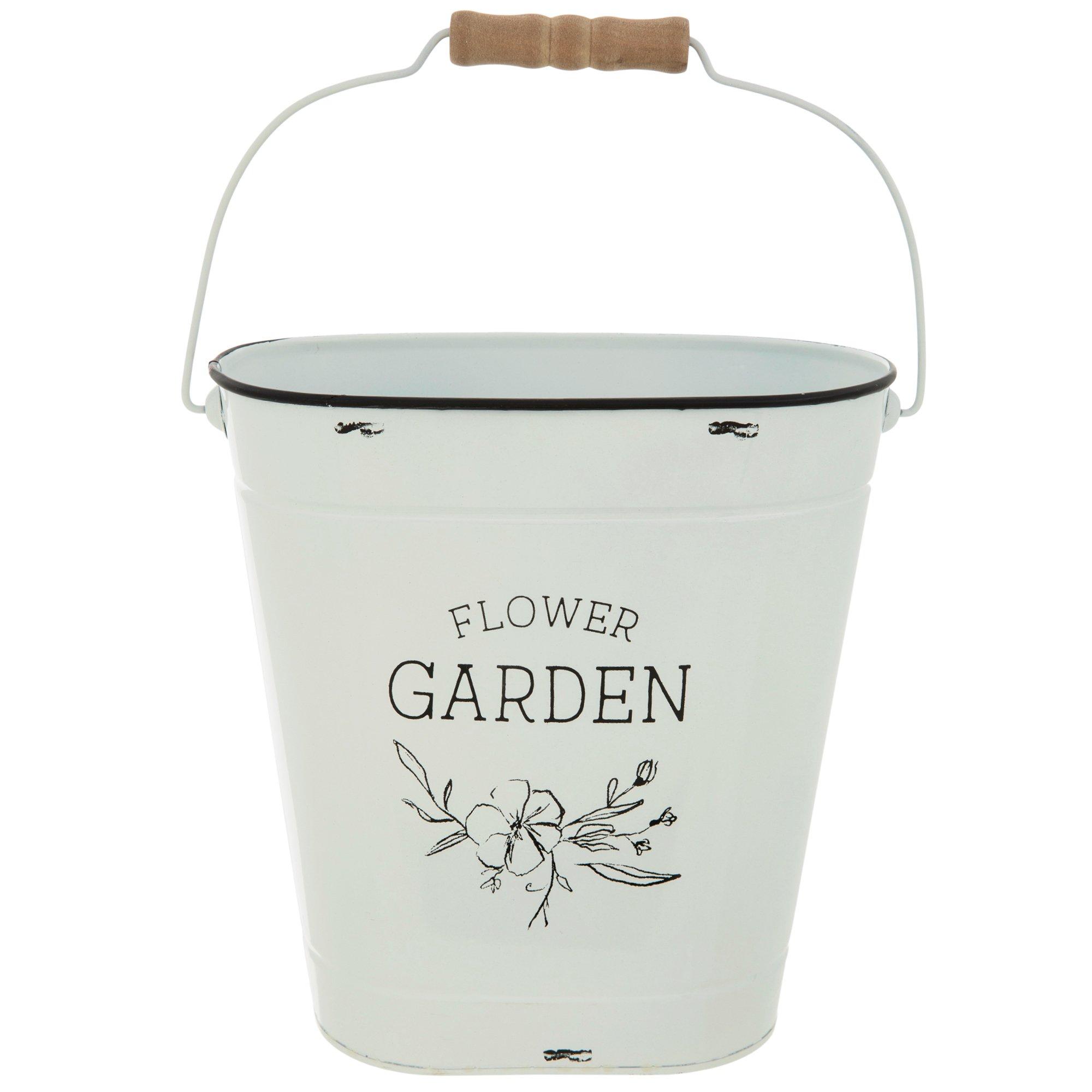 Flower Garden Metal Bucket