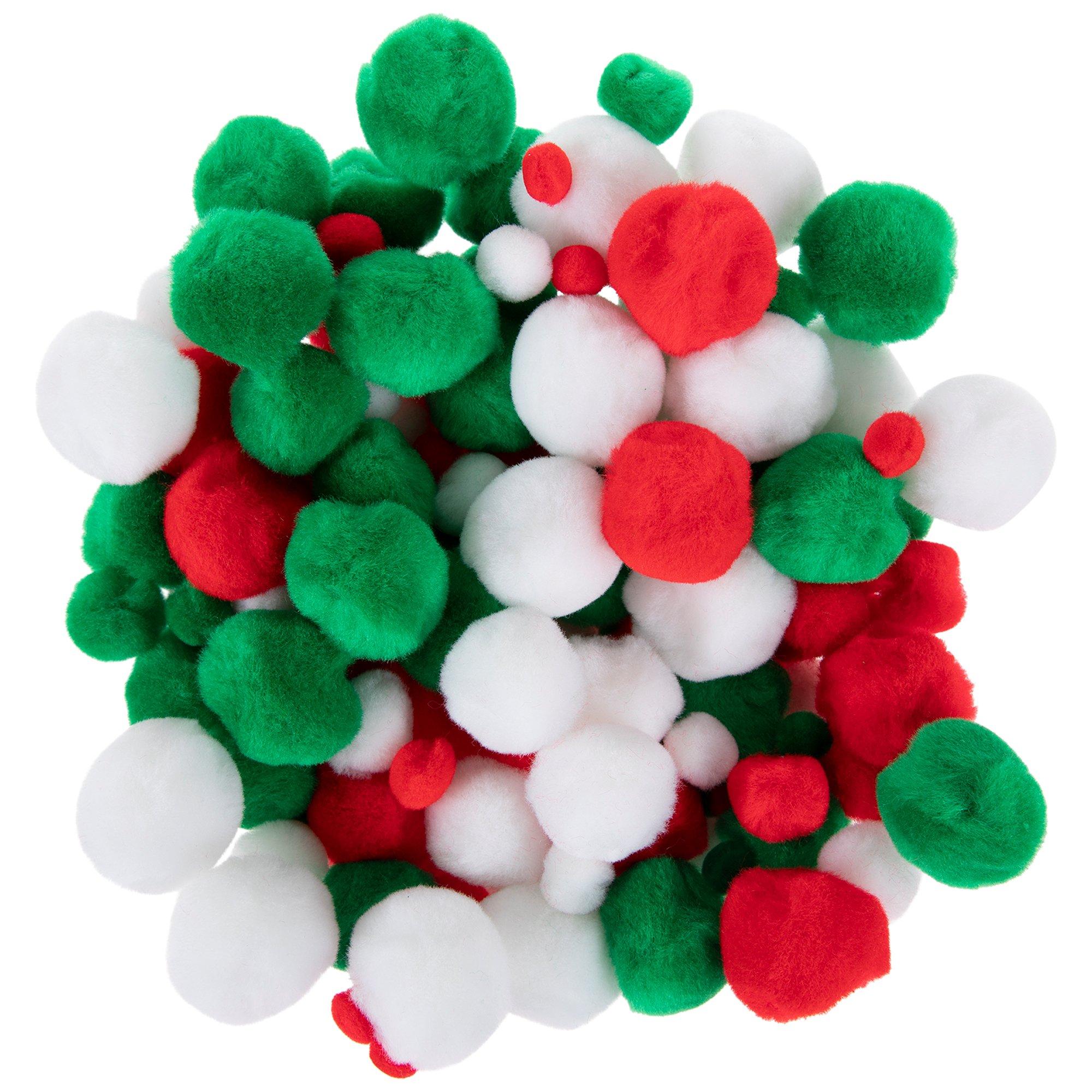 Red, Green & White Pom Poms | Hobby Lobby | 5655337