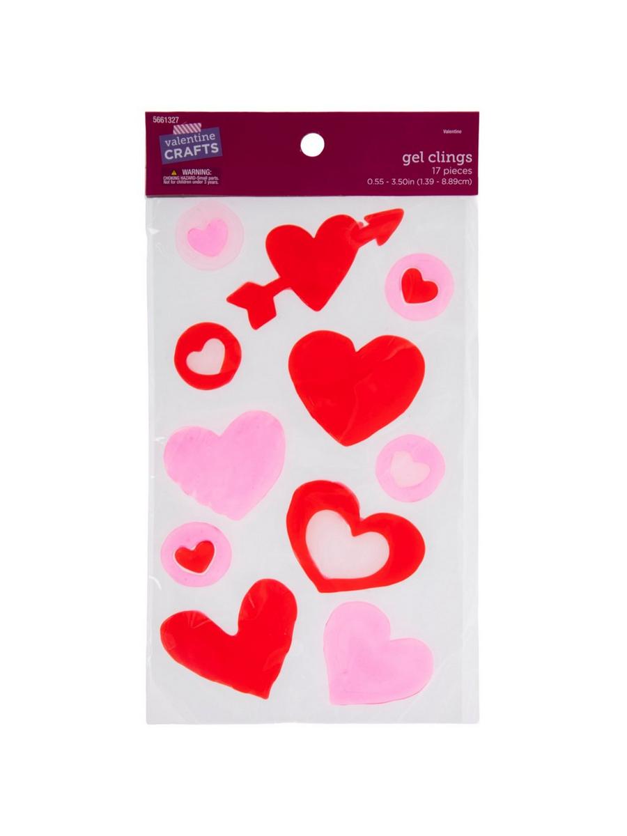 Pink & Red Heart Gel Window Clings | Hobby Lobby | 5661327