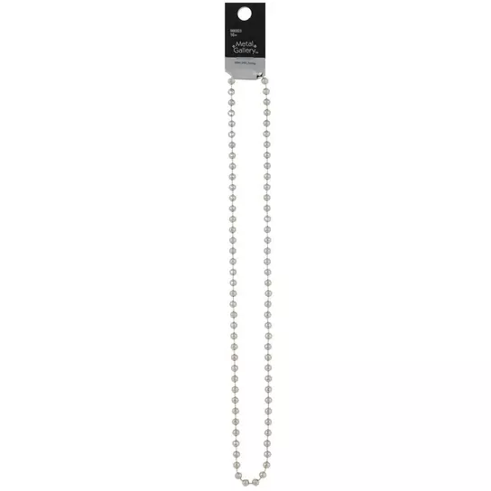 Nickel-Plated Steel Ball Chain, No 3 Bead Size