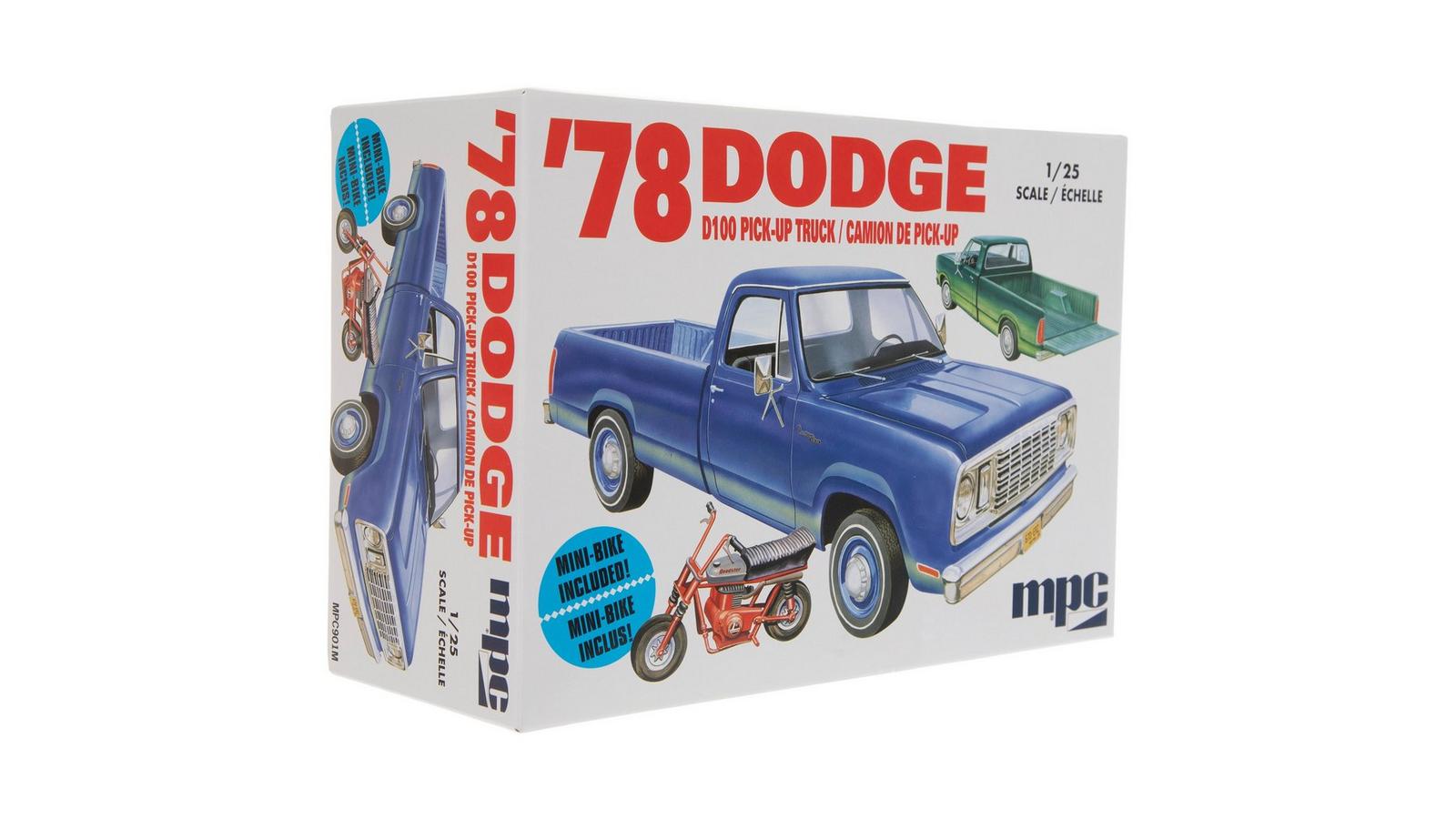 MPC 1978 Dodge D100 Custom Pickup + Mini Bike Model Kit 1/25