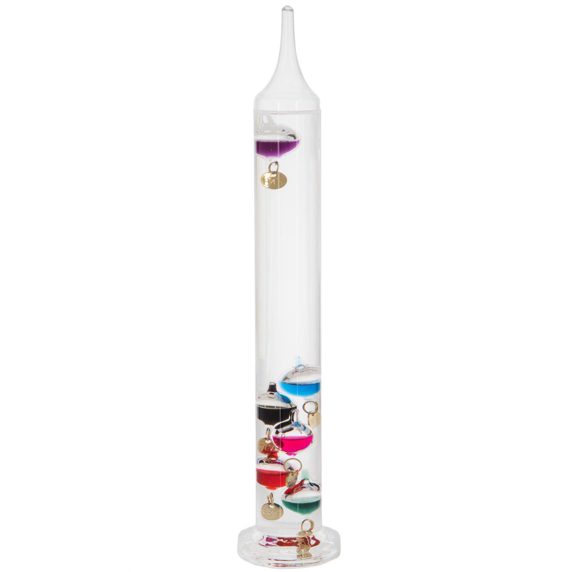 Hanging Galileo Thermometer in Wood Frame