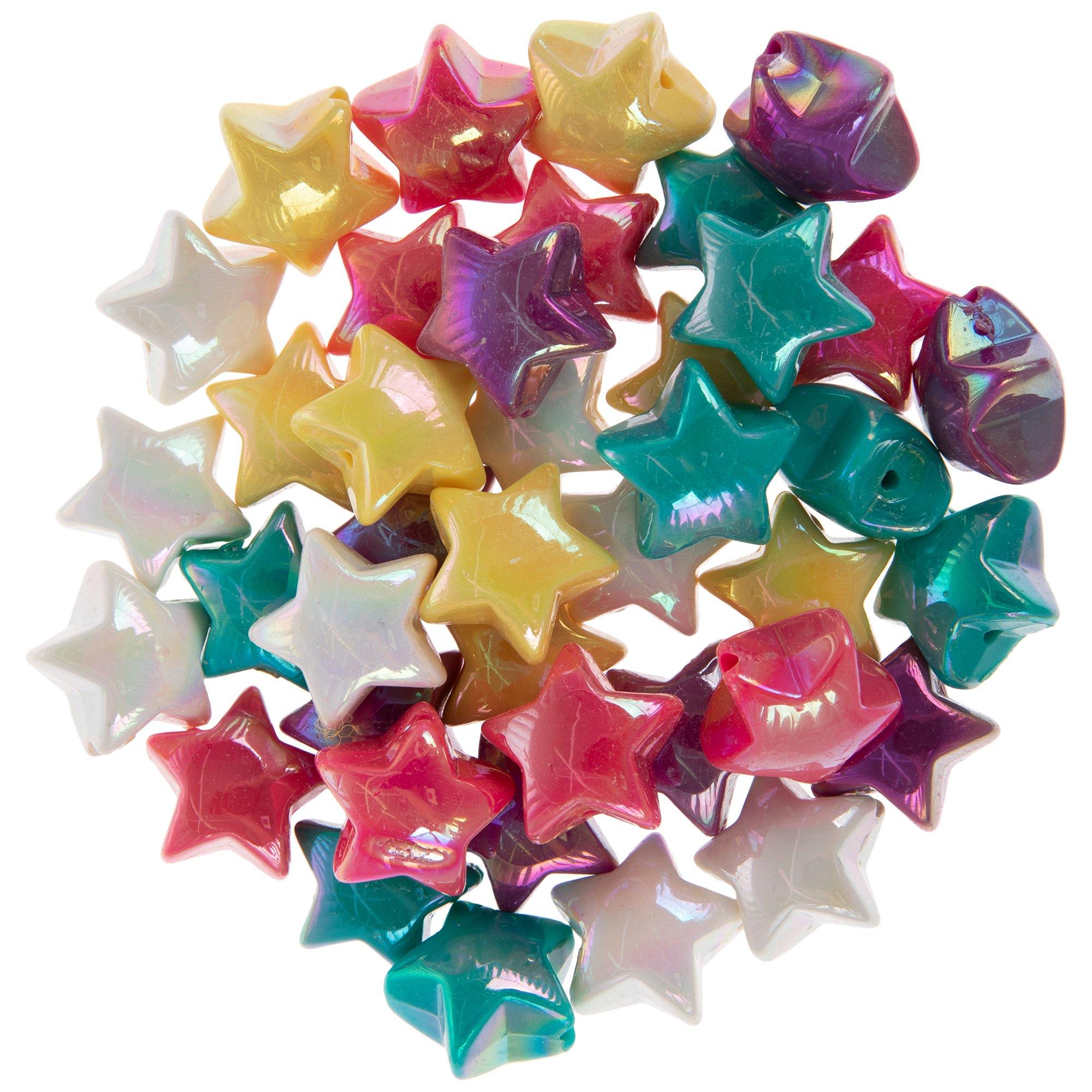 Neon Clay Star Bead Strands, Hobby Lobby