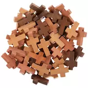 Brown Mix Wood Cross Beads