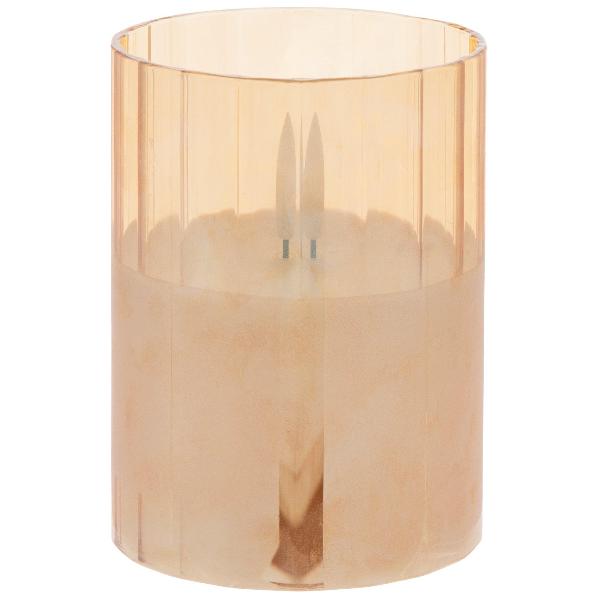 LED Glass Pillar Candle