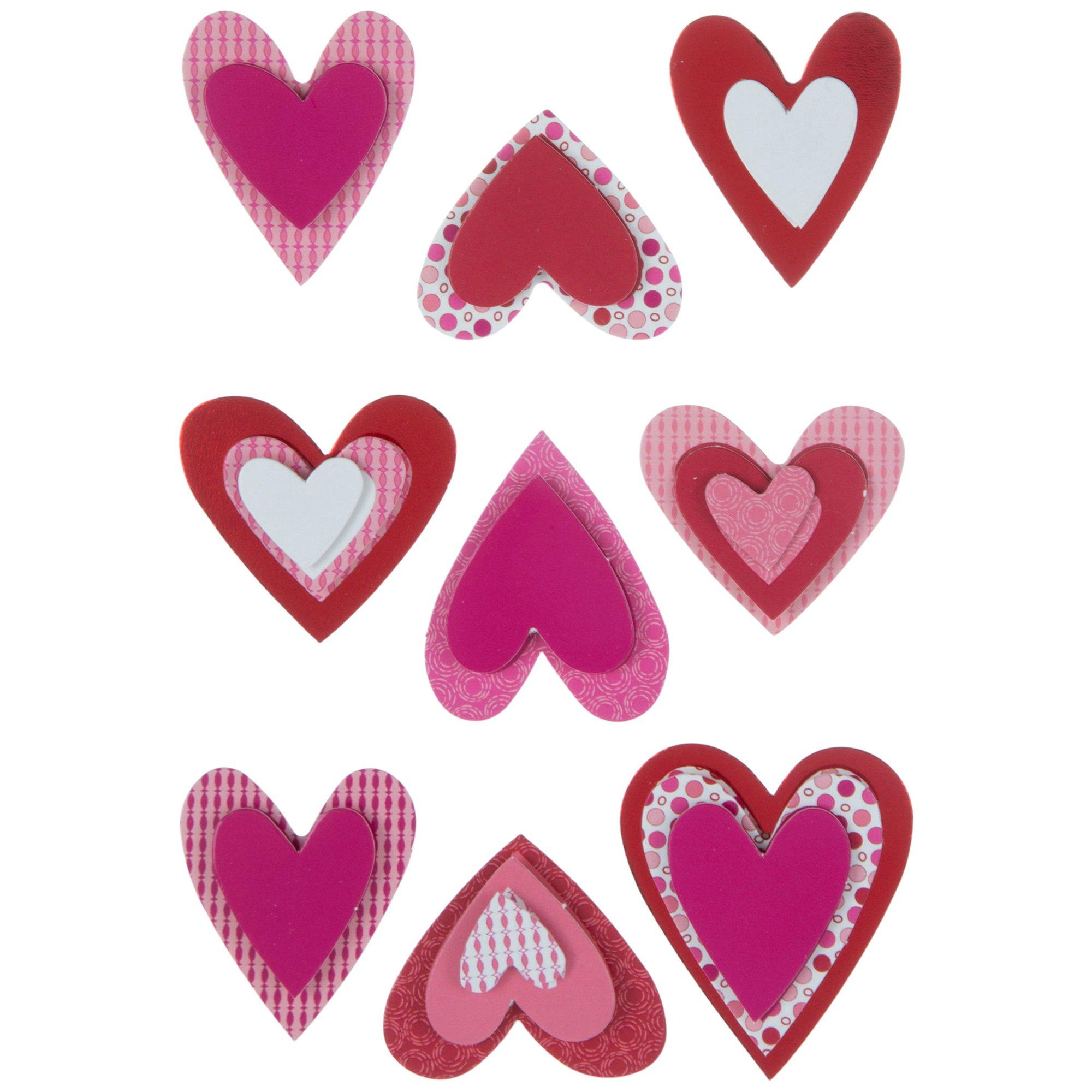 Pink & Red Heart 3D Stickers | Hobby Lobby | 569970
