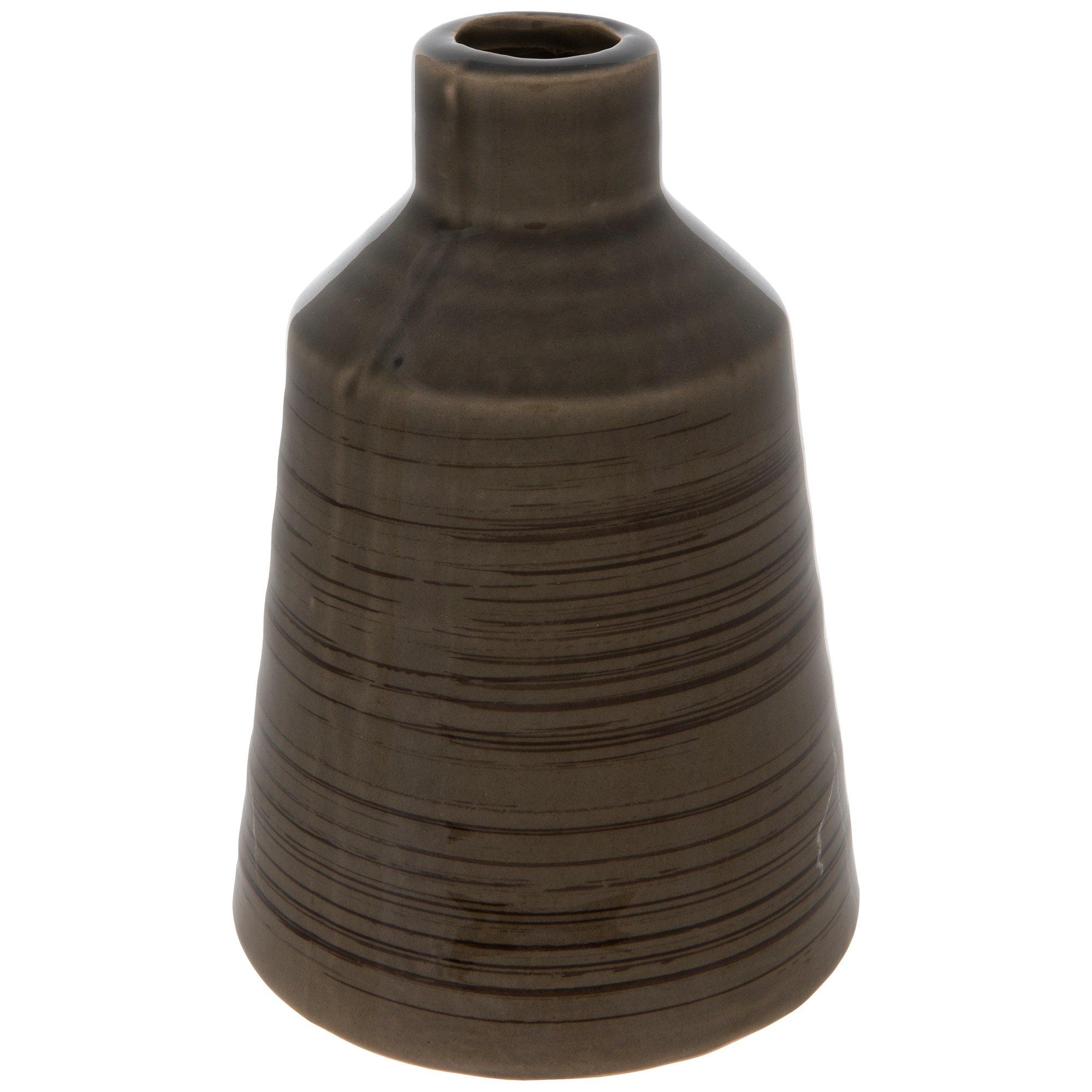 Gray Striped Vase 