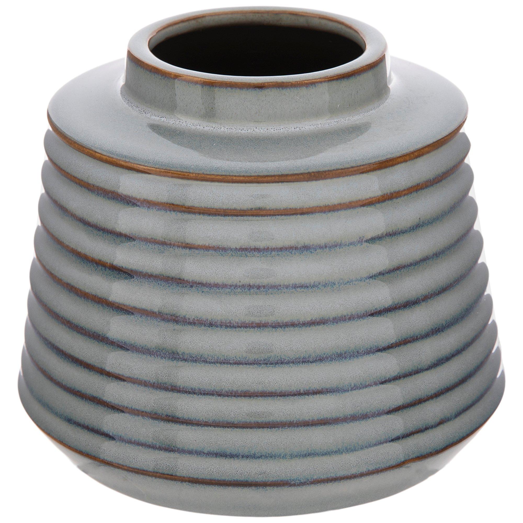 Gray & Brown Ribbed Vase Hobby Lobby 5715776