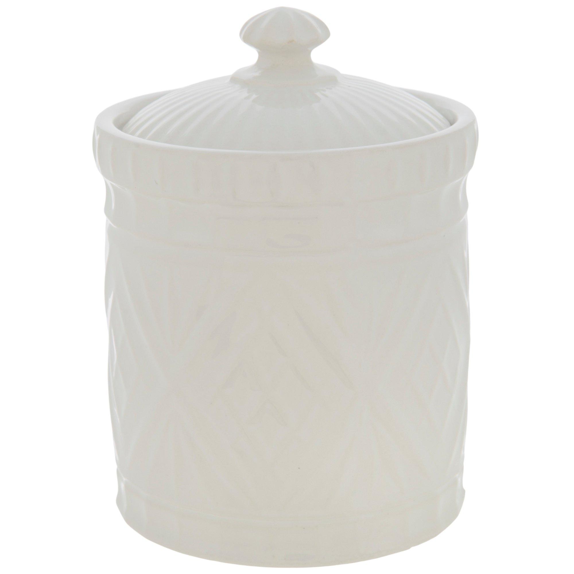White Geometric Canister Hobby Lobby 5722715