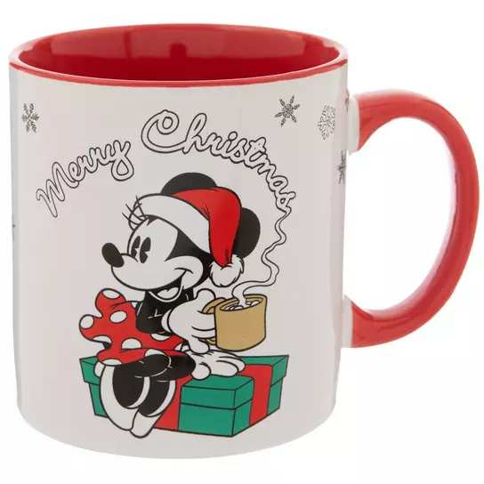 Disney Mickey and Minnie Mouse Christmas Mugs Coffee Cups Kitchen Accessories | Cute Ceramic Festive Housewarming Gifts for Men and Women and Kids 