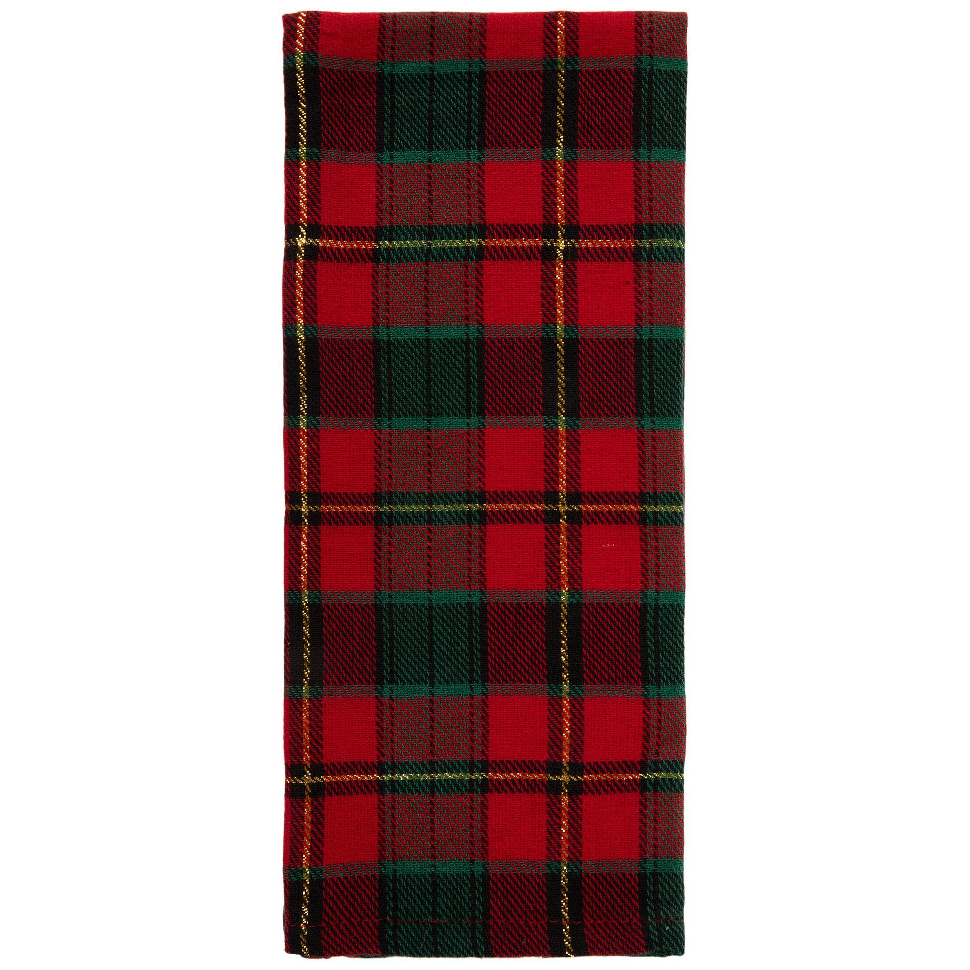 Christmas Winter Red Green Plaid 30*30cm Waffle Microfiber Kitchen Towel  Soft Cleaning Cloth Scouring