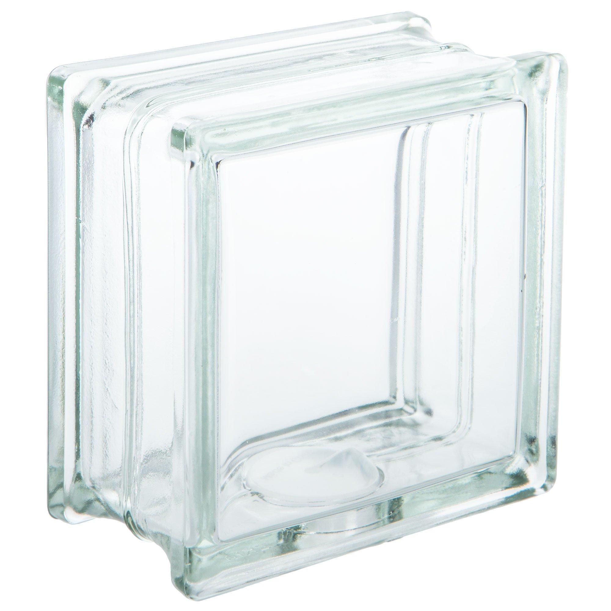 Mulia Craft Glass Block with Hole for Cable/Coin 6 x 6 x 3