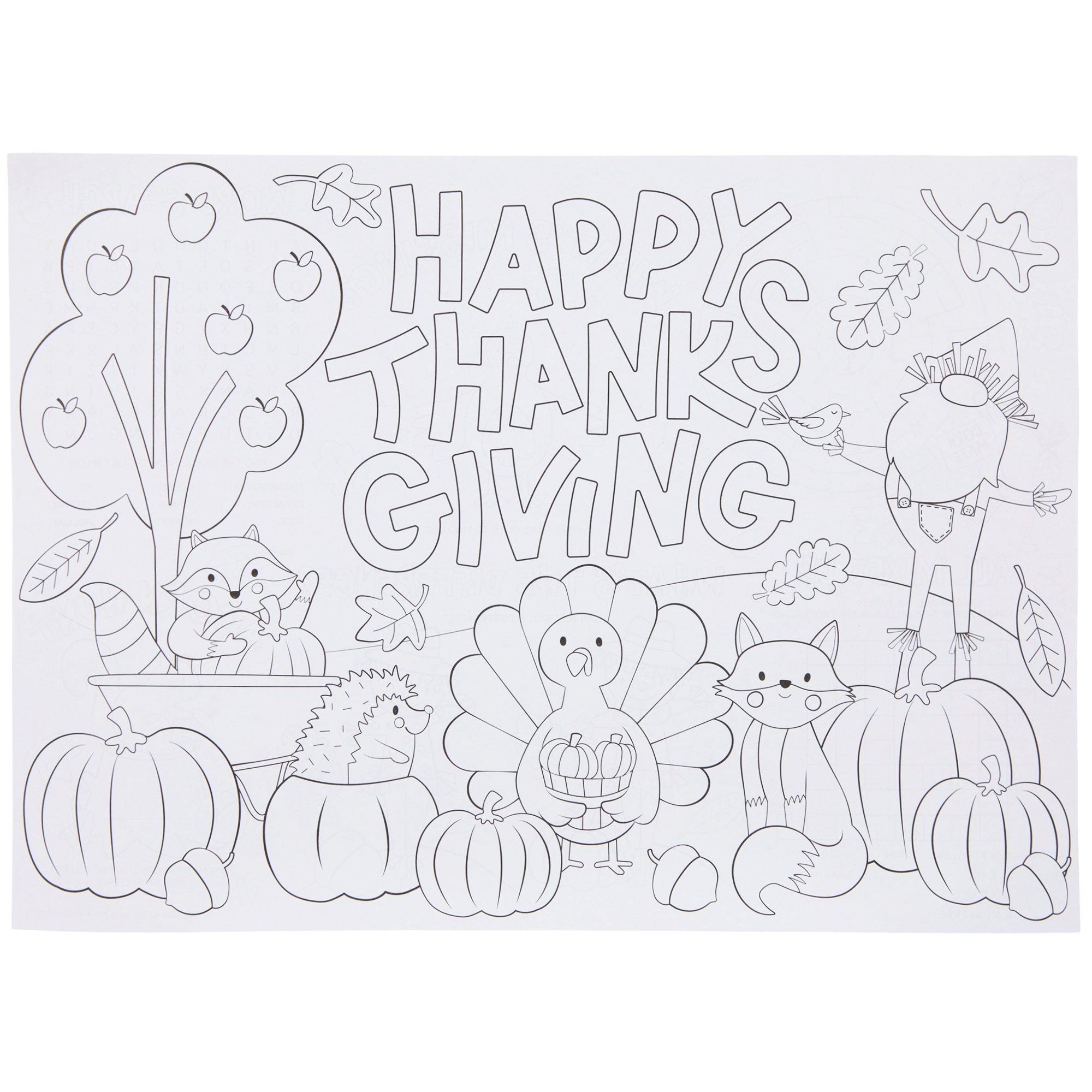 Happy Thanksgiving Coloring Placemats Hobby Lobby 5737374