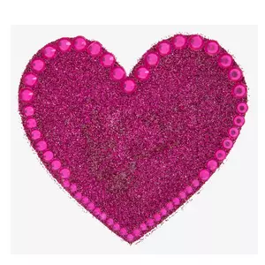Pink Heart Glitter Design Sticker
