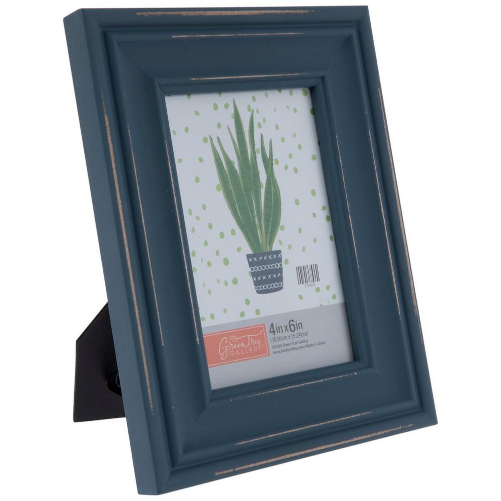 Blue Distressed Wood Picture Frame