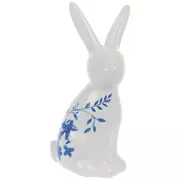 White & Blue Floral Easter Bunny