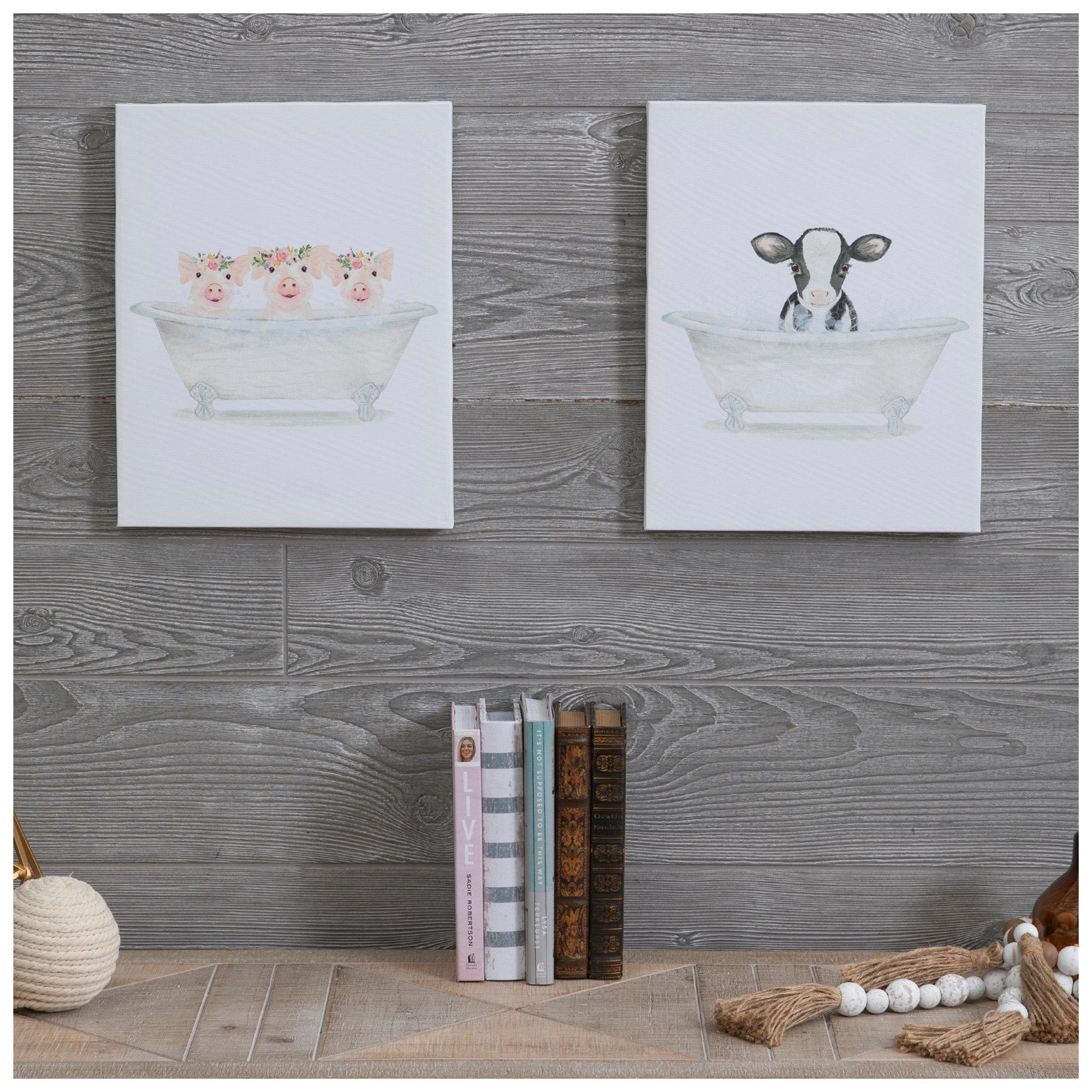 Barnyard Bath Time Canvas Wall Decor Set Hobby Lobby 5769971