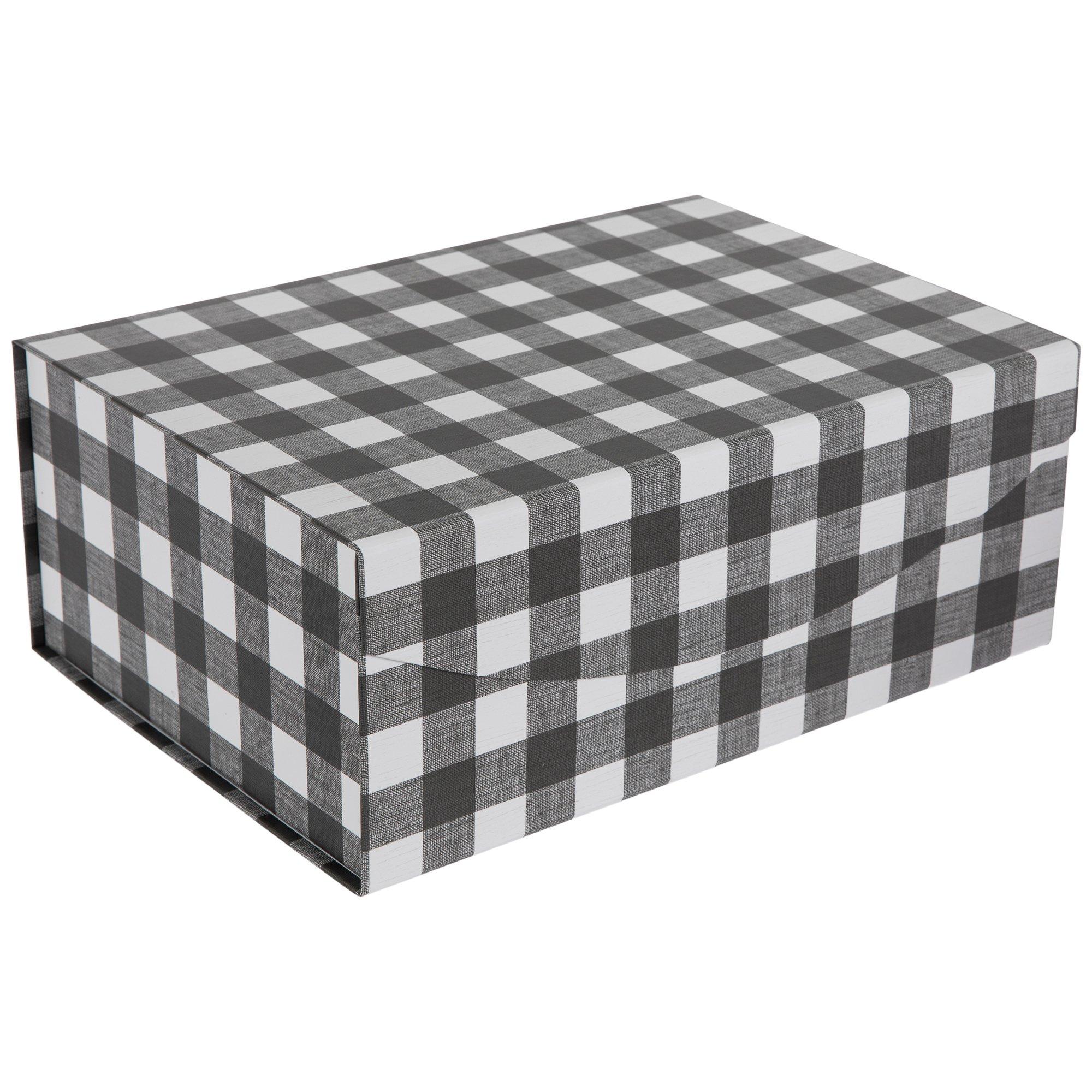 Black and White Buffalo Check Photo Storage Box, Mardel