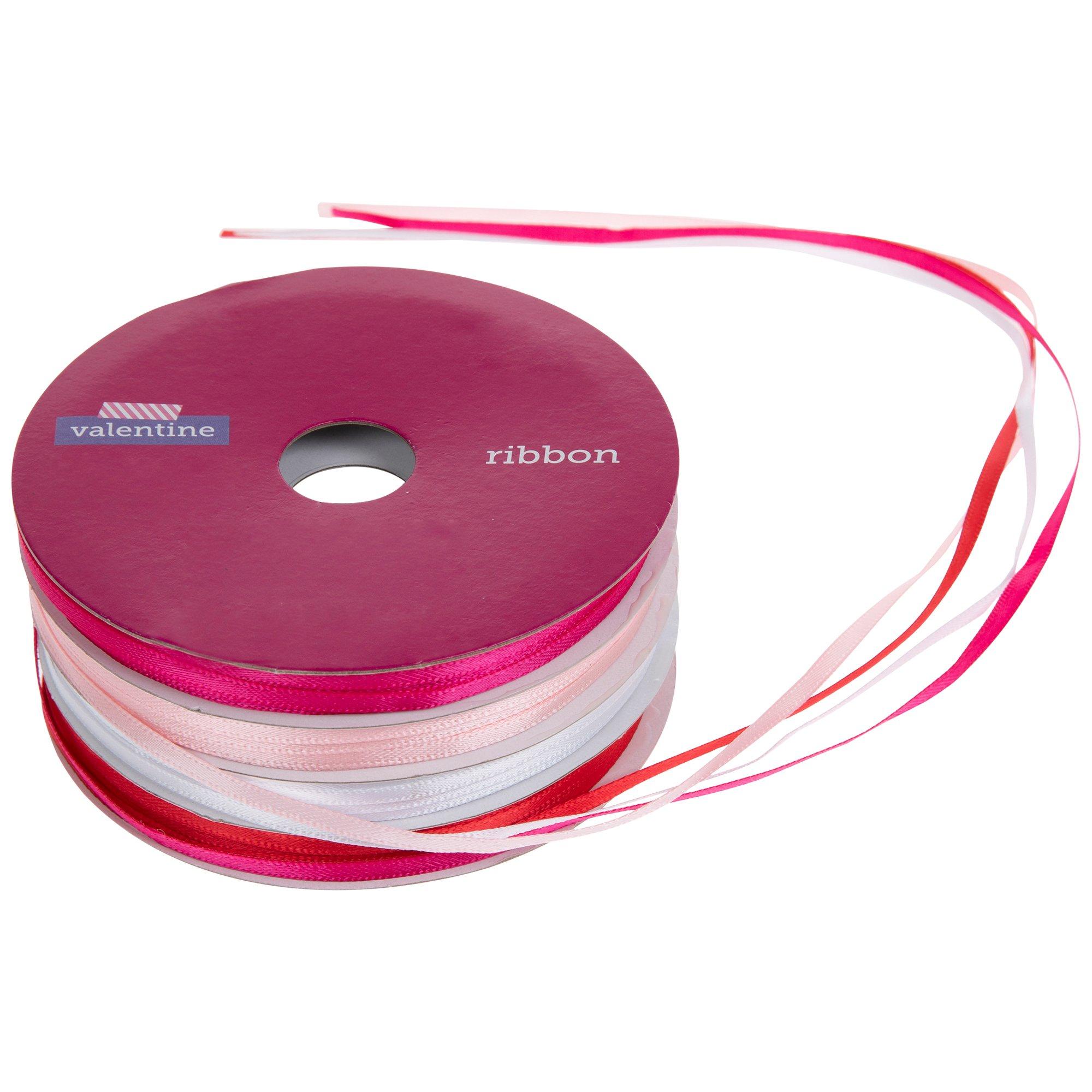 【(^^)】Bibiy B. RIBBON　　　　1-8 Red, White & Pink Satin Ribbons - 1/8