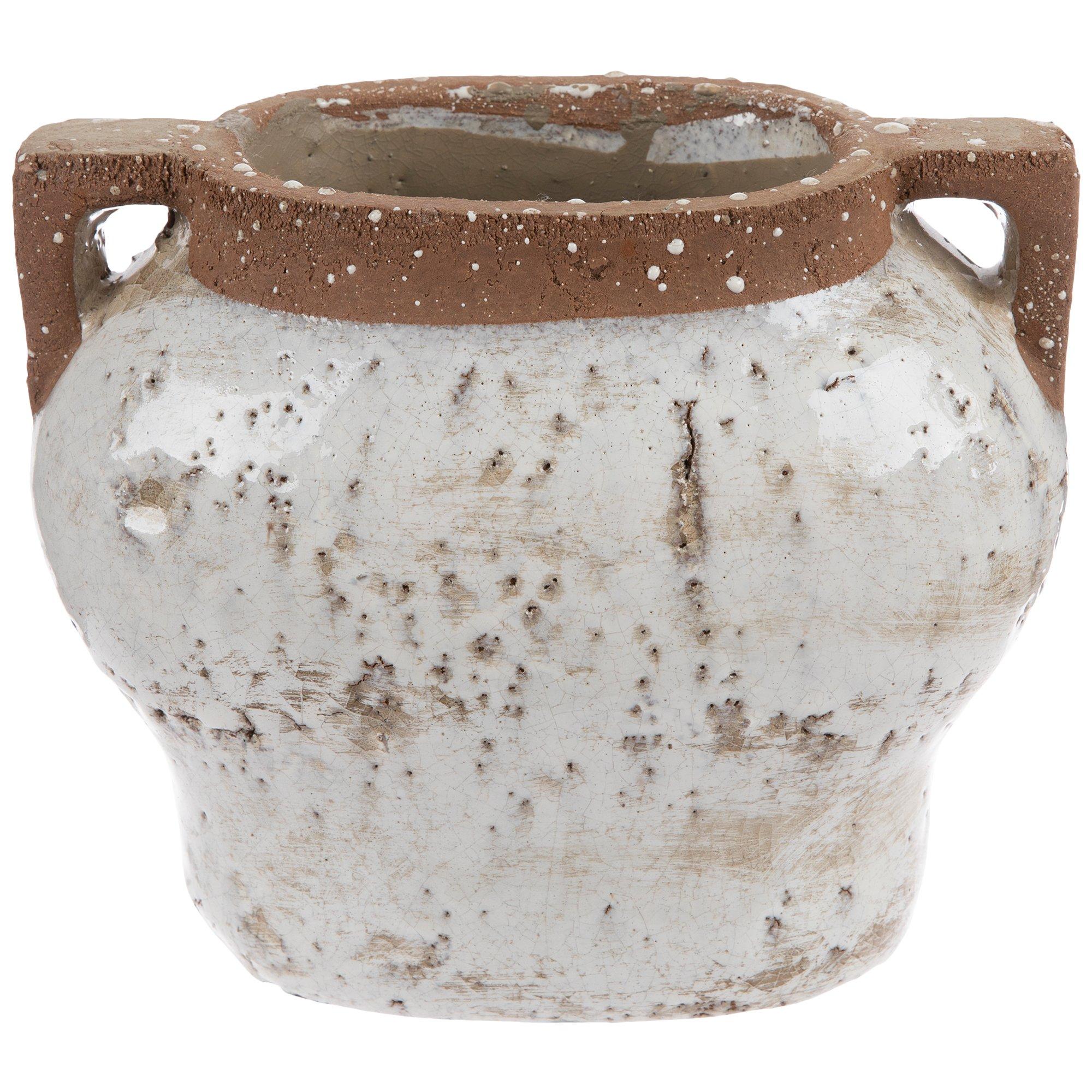 Distressed White Pocked Vase Hobby Lobby 5776588