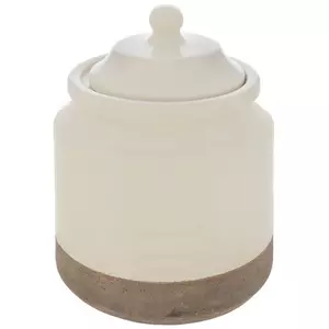 Cream Ceramic Utensil Holder with Acanthus Leaf Metal Base 90780 - The Home  Depot