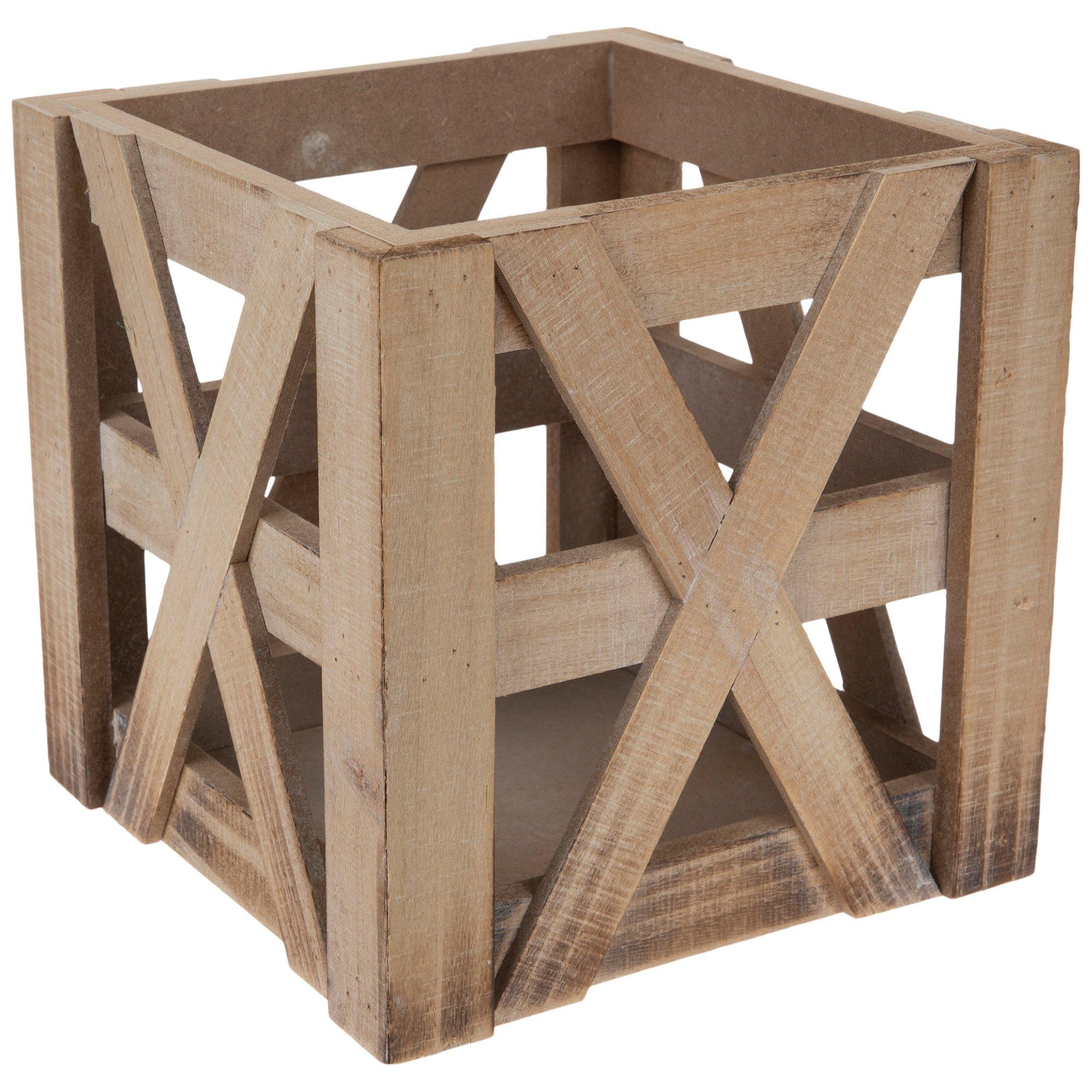 CrissCross Wood Basket Hobby Lobby 5784947