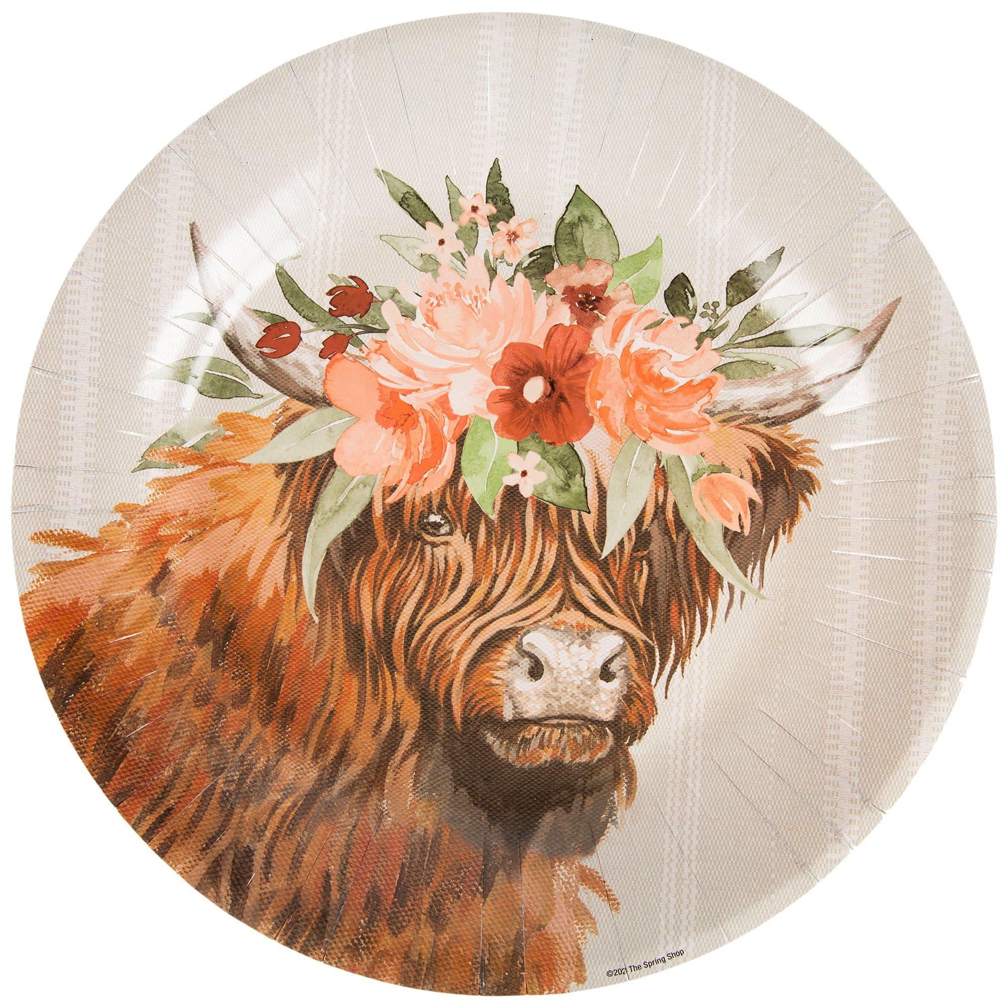 Highland Cow Paper Plates - Large