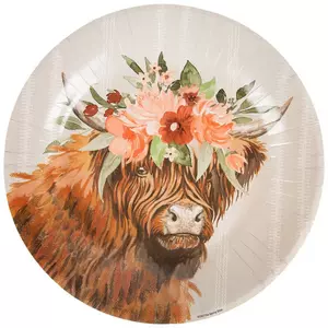 Highland Cow Paper Plates - Large