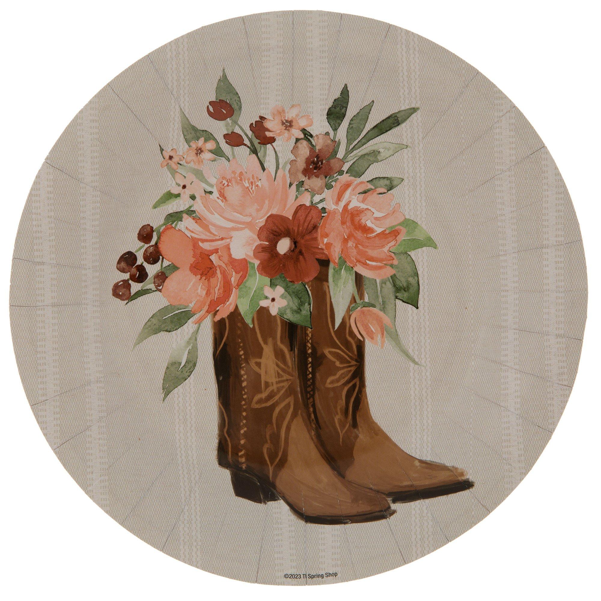 Cowboy boots with sale flowers in them