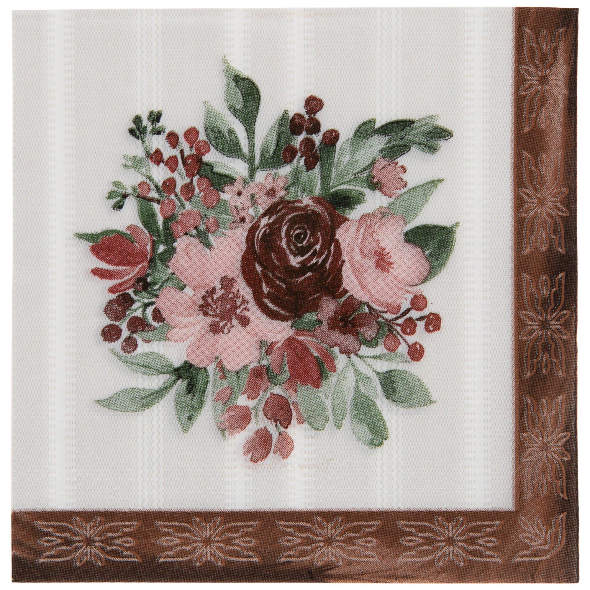 Pink & Maroon Floral Napkins Hobby Lobby 5786124