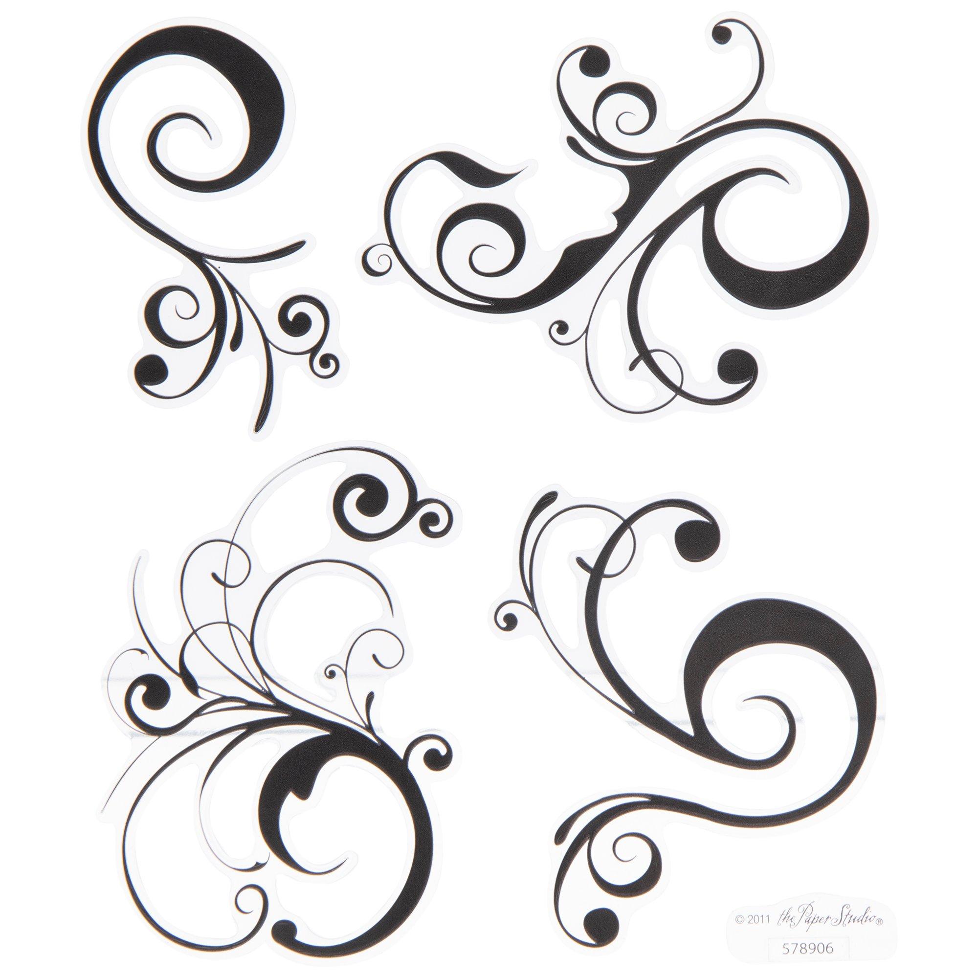 Black Flourish Stickers Hobby Lobby 578906