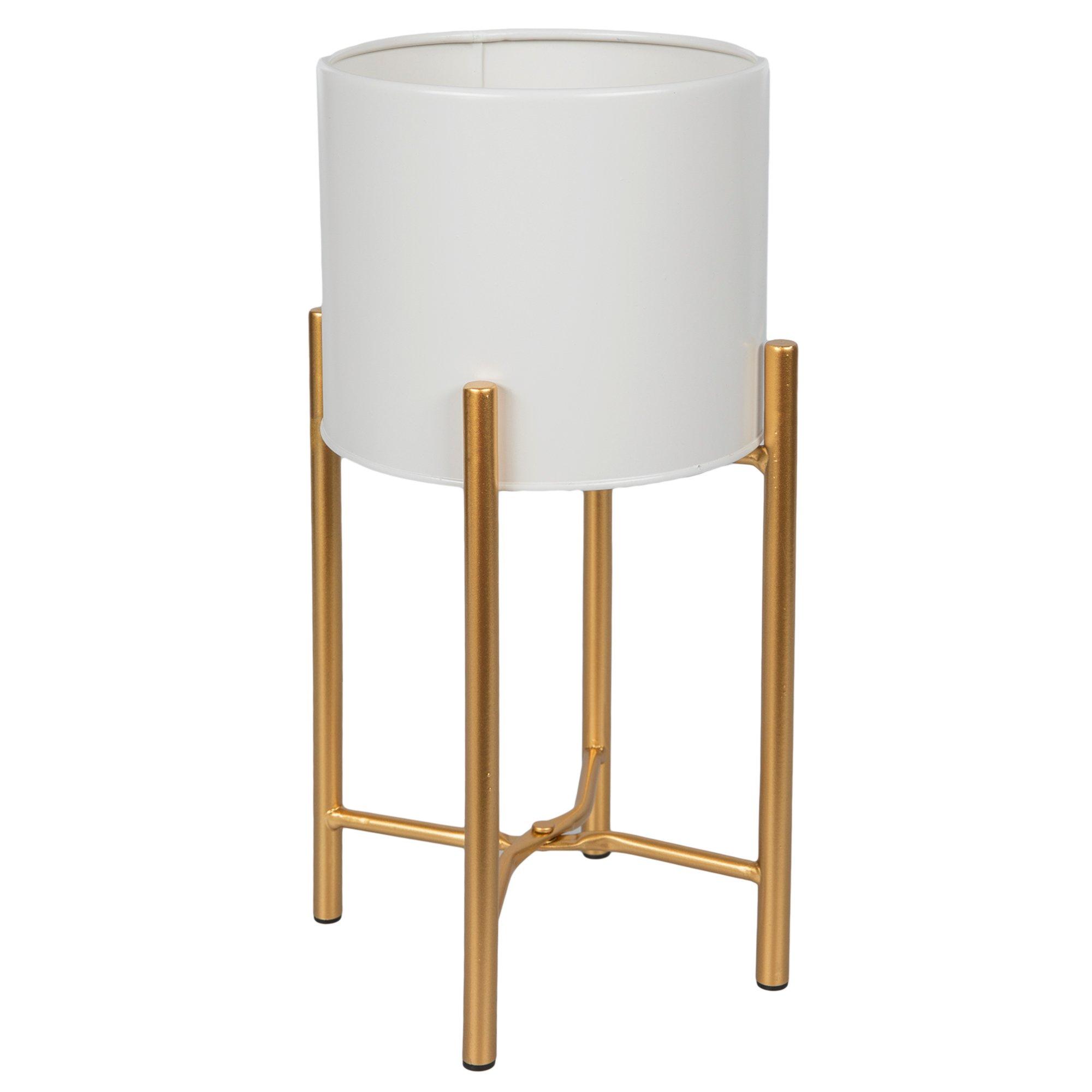 White & Gold Metal Plant Stand Hobby Lobby 5792700