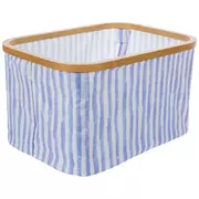 Blue & White Stripes Collapsible Basket