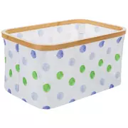 Blue & Green Polka Dot Collapsible Basket