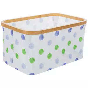 Blue & Green Polka Dot Collapsible Basket