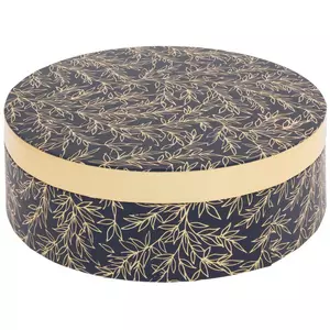 Gold Leaves Round Box