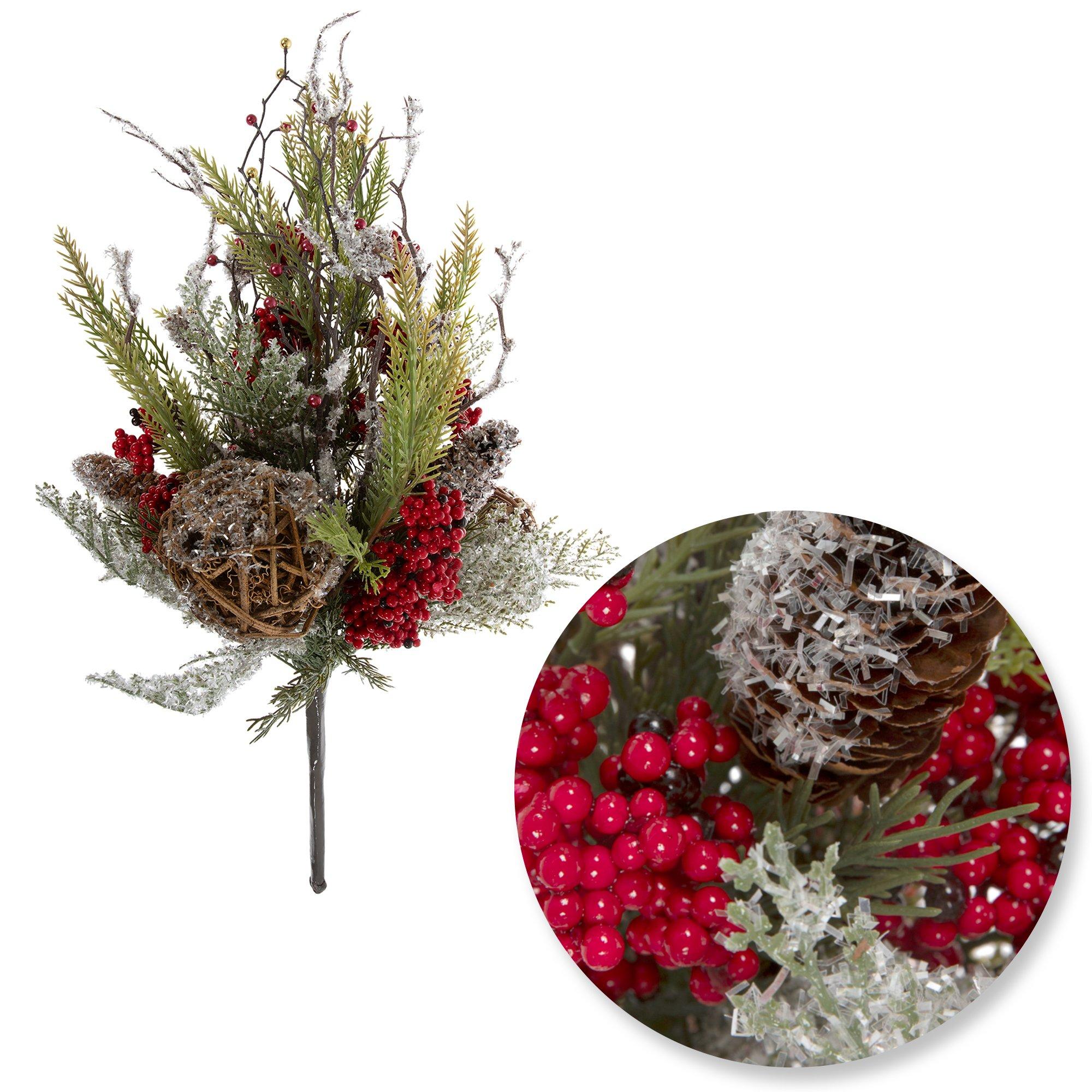 Icy Pine, Berry & Pinecone Bush view 1