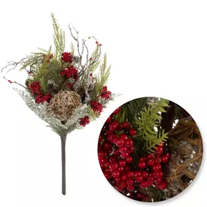 Frosted Berry & Pinecone Bush