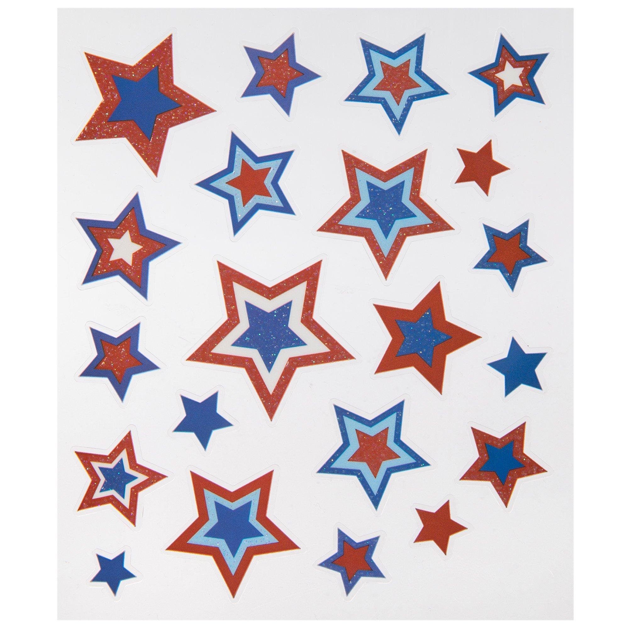 July 4th Stars Glitter Stickers Hobby Lobby 581066